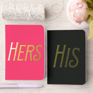 Modern Simple His Hers Wedding Vows Foil Vow Books