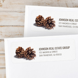 Modern Simple Holiday Pine Tree Cone Label