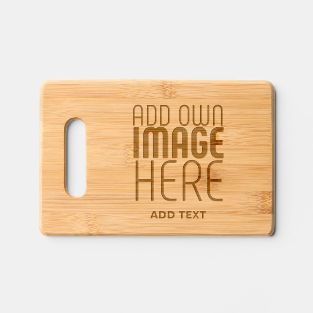 MODERN SIMPLE IMAGE TEXT TEMPLATE ETCHED BAMBOO ENGRAVED CUTTING BOARD (Front)