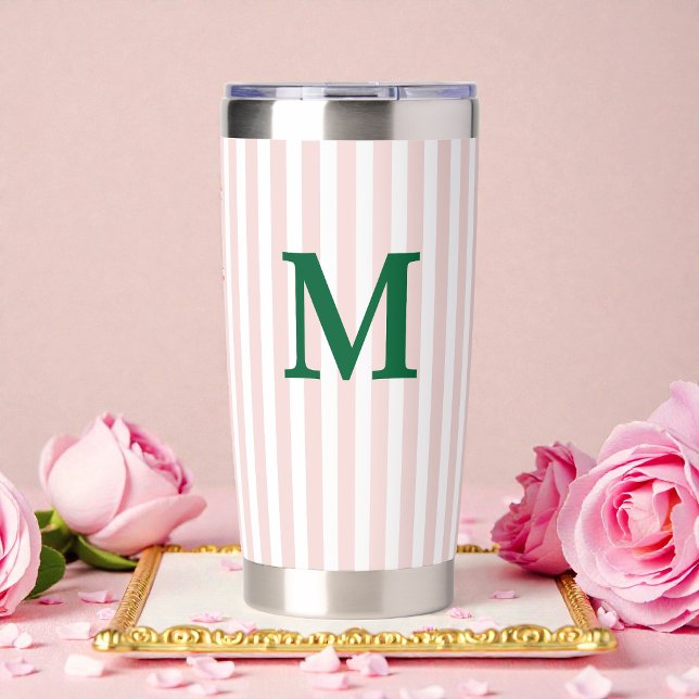 Modern Simple Initial Custom Striped Bridesmaid Insulated Tumbler (Modern Simple Initial Custom Striped Bridesmaid Insulated Tumbler)