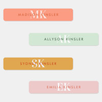 Modern Simple Initial Pink Girly Waterproof Name