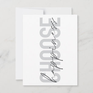 Modern, simple, inspirational "Choose Happiness" Note Card