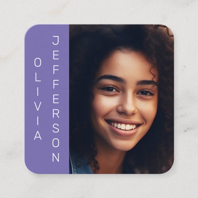 Modern Simple Jewelry Artisan Photo Square Business Card (Front)