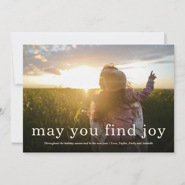 Modern Simple Joy // Holiday Full Photo Card (Front)