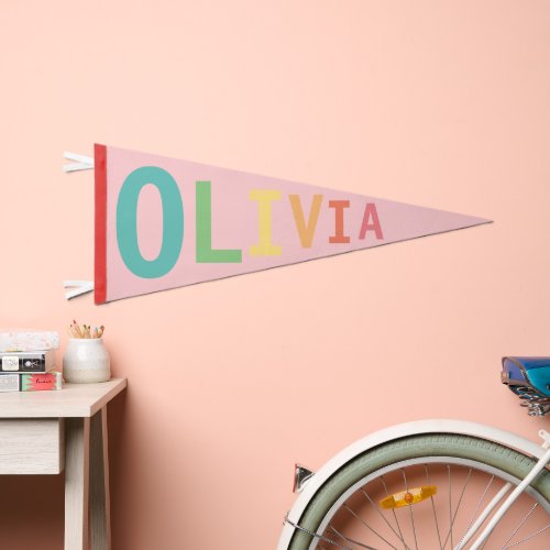 Modern Simple  Kids room decor Personalized Name Pennant Flag