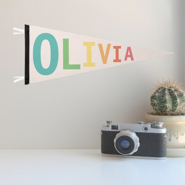 Modern Simple  Kids room decor Personalized Name Pennant Flag (custom pennant flag with your own name)