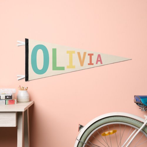 Modern Simple  Kids room decor Personalized Name Pennant Flag