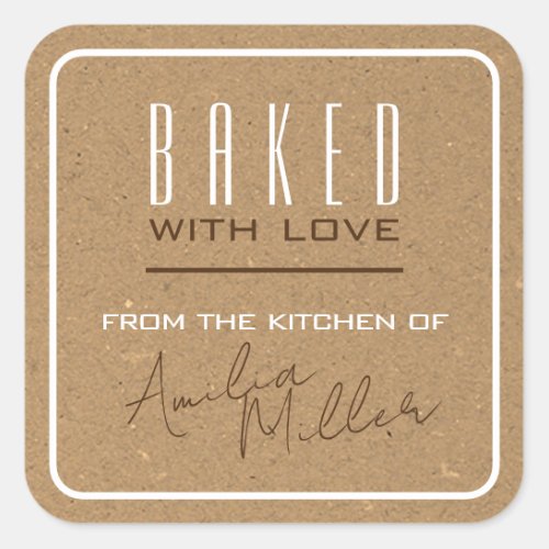 Modern Simple Kraft Paper Brown Baking Lid Labels