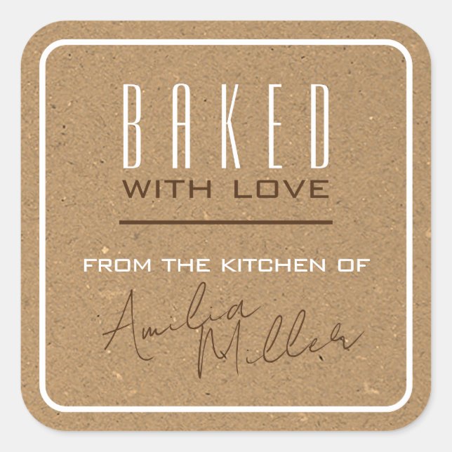 Modern Simple Kraft Paper Brown Baking Lid Labels (Front)