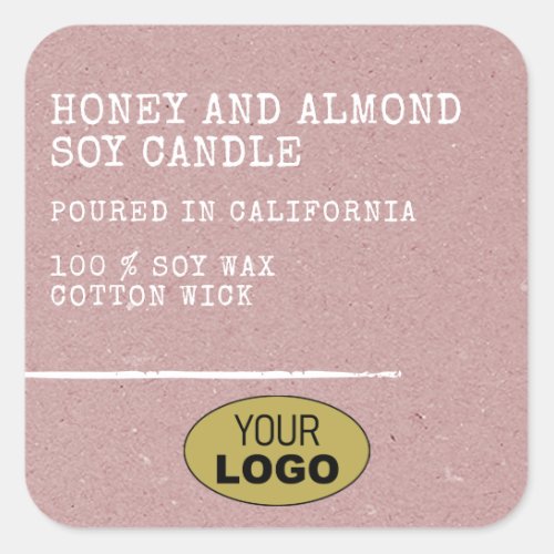 Modern Simple Kraft Paper Lilac Ros Logo Template Square Sticker