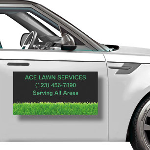 Modern Simple Lawn Services Car Magnet