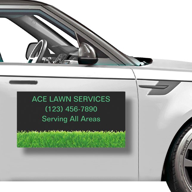 Modern Simple Lawn Services Car Magnet (Creator Uploaded)