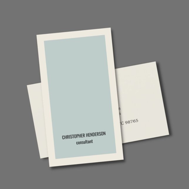 Modern Simple Light Blue Grey Consultant Business Card (Creator Uploaded)