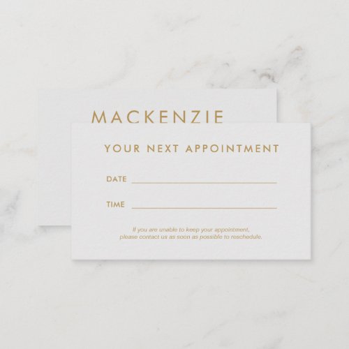 Modern Simple Light Gray Salon Appointment Card