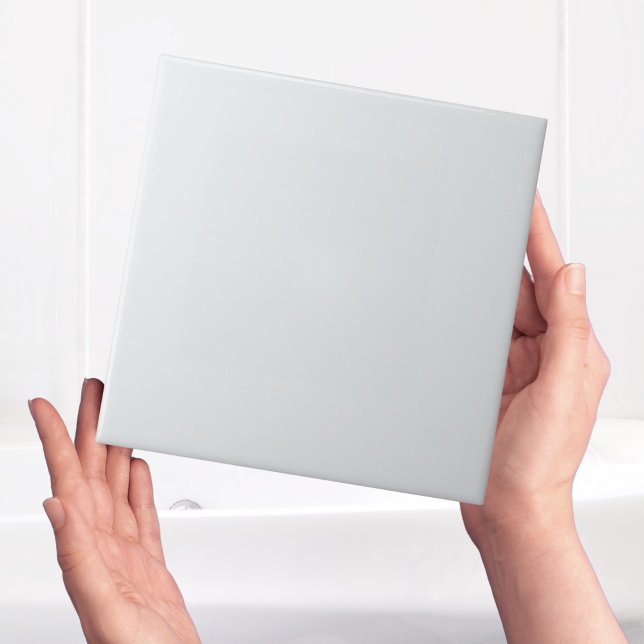 Modern Simple Light Gray Solid Color Plain Tile (simple and modern clean light grey ceramic tiles for bathroom or kitchen floors and walls)