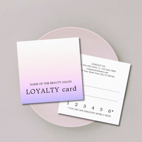 Modern Simple Light Rose Purple Beauty Loyalty Card
