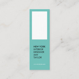 Modern simple light teal elegant minimal designer mini business card