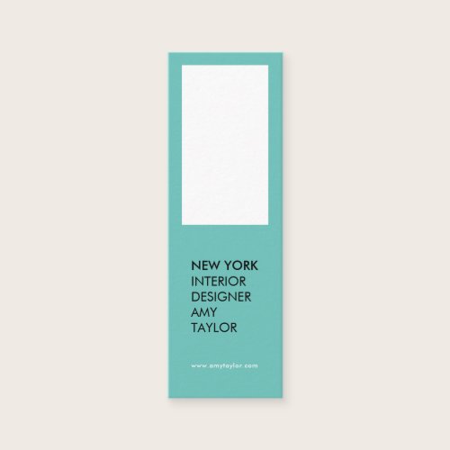 Modern simple light teal elegant minimal designer mini business card