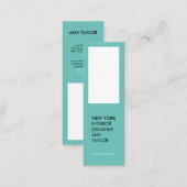 Modern simple light teal elegant minimal designer mini business card (Front/Back)