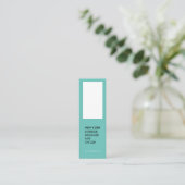 Modern simple light teal elegant minimal designer mini business card (Standing Front)