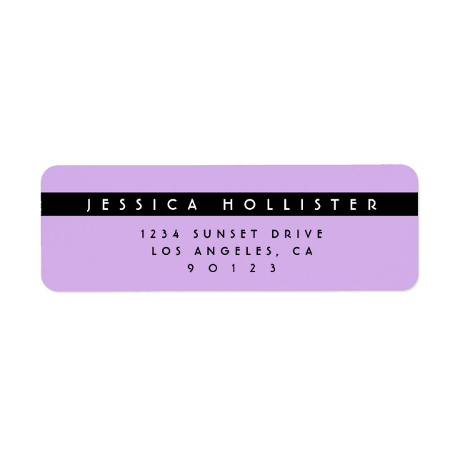 Modern Simple Lilac Green Return Address Label (Front)