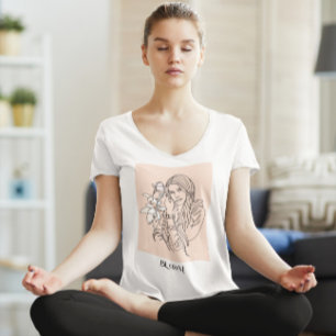  Modern Simple Line Art Black, Boho Bohemian T-Shirt