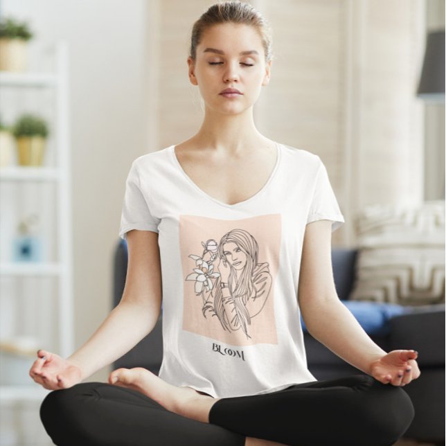  Modern Simple Line Art Black, Boho Bohemian T-Shirt (Creator Uploaded)