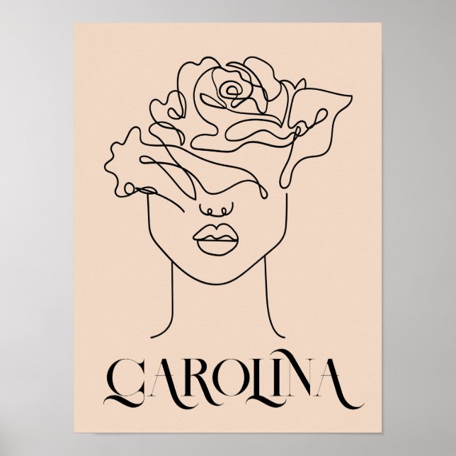  Modern Simple Line Art Black  , Boho Chic  Poster (Front)