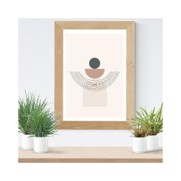 Modern Simple Line Art in Earth Tones Poster