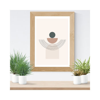 Modern Simple Line Art In Earth Tones Poster by nountown at Zazzle