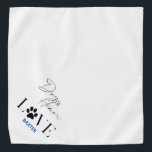 Modern Simple Love Paw Dog of Honor Monogrammed Bandana<br><div class="desc">Your dog will look the part with his or her Dog Of Honor scarf bandana for your wedding event. Simple modern typography with your dogs name and a dog paw. Cute looking formal attire for your dog!</div>