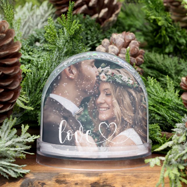 Modern Simple Love Script Photo  Snow Globe (Winter)
