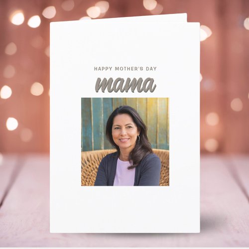 Modern Simple Mama Kids Photo Mothers Day  Holiday Card