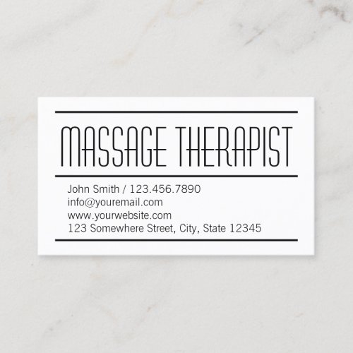 Modern Simple Massage Therapist Business Card
