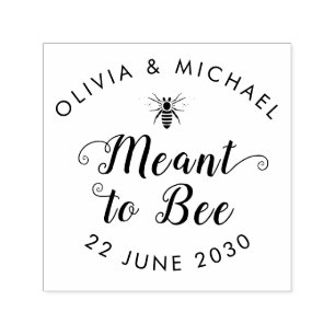 Modern Simple Meant to Bee Honey Pot Wedding Favor Self-inking Stamp