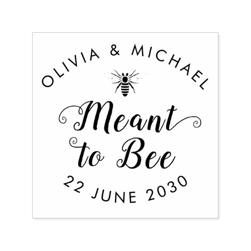 Modern Simple Meant to Bee Honey Pot Wedding Favor Self_inking Stamp