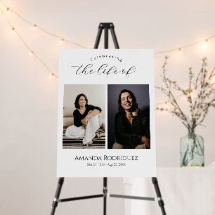 Modern Simple Memorial Funeral Photo Welcome Sign