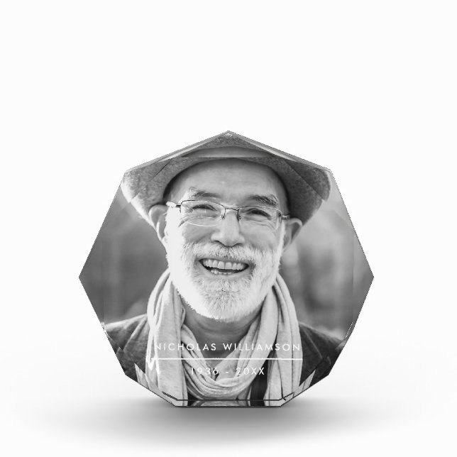 Modern Simple Memorial Remembrance Custom Photo Block (Front)