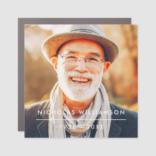 Modern Simple Memorial Remembrance Custom Photo Car Magnet