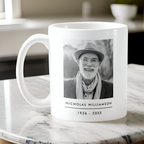 Modern Simple Memorial Remembrance Custom Photo Coffee Mug