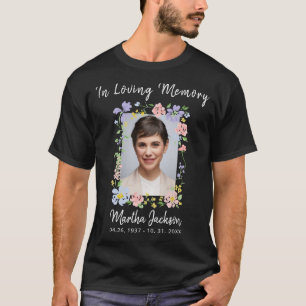 Modern Simple Memorial Remembrance Custom Photo T-Shirt