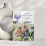 Modern Simple Menorah Hanukkah Two Photo  Holiday Card<br><div class="desc">Share the light of Hanukkah with this modern and simple holiday card,  featuring a stylish menorah design and space for two of your favorite photos. Perfect for sending warm wishes and celebrating the Festival of Lights with loved ones.</div>