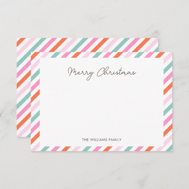 Modern Simple Merry Christmas Note Card (Front/Back)