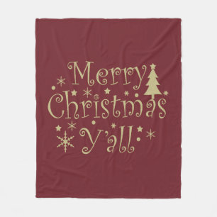 Modern Simple Merry Christmas party Fleece Blanket