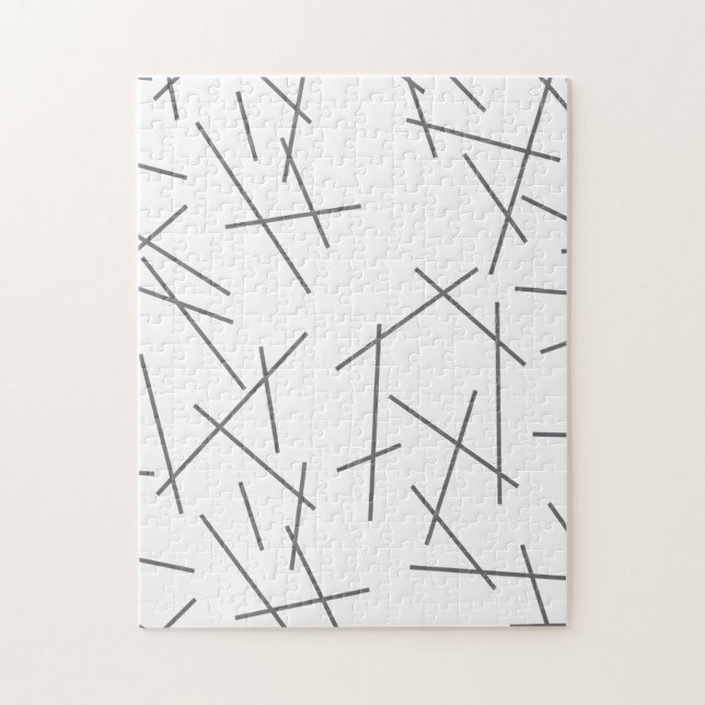 Modern, simple, messy graphic line pattern jigsaw puzzle (Vertical)
