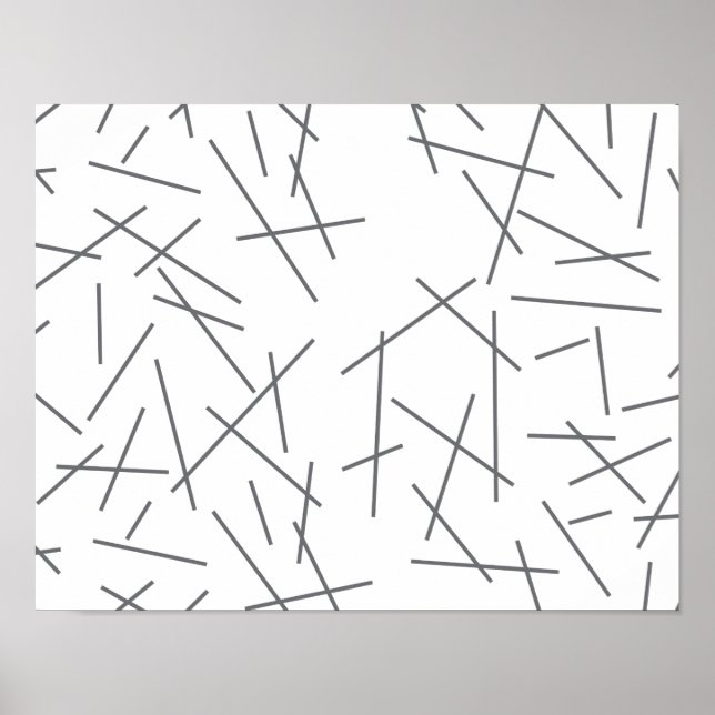 Modern, simple, messy graphic line pattern poster (Front)