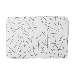 Modern, simple, messy, trendy graphic line pattern bath mat