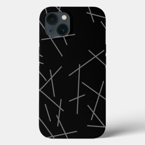 Modern simple messy trendy graphic line pattern iPhone 13 case