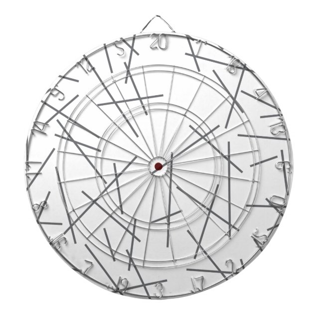 Modern, simple, messy, trendy graphic line pattern dart board (Front)