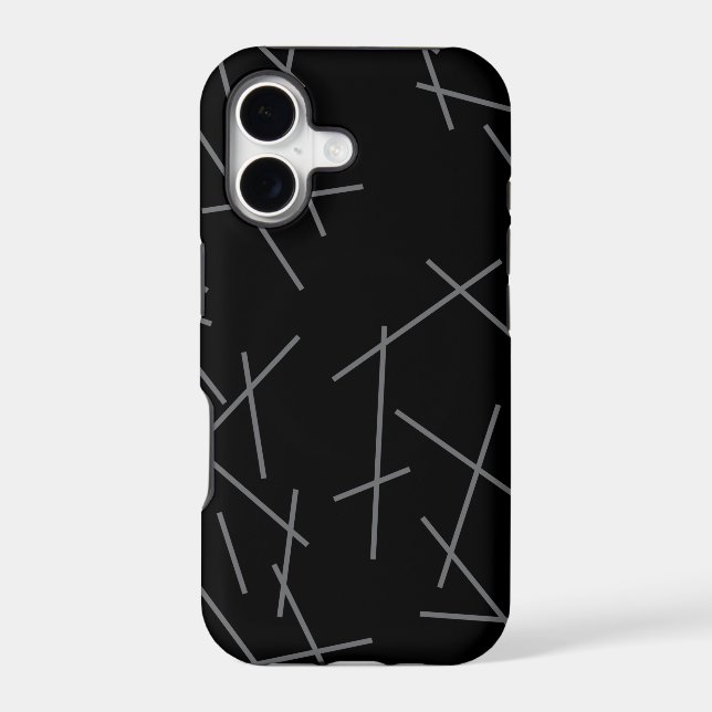 Modern, simple, messy, trendy graphic line pattern iphone case (Back)